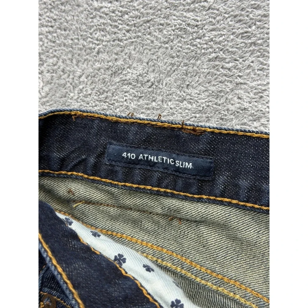 Lucky Brand 410 Jeans Mens Measured 38x32 Dark‎ Wash Blue Athletic Slim
